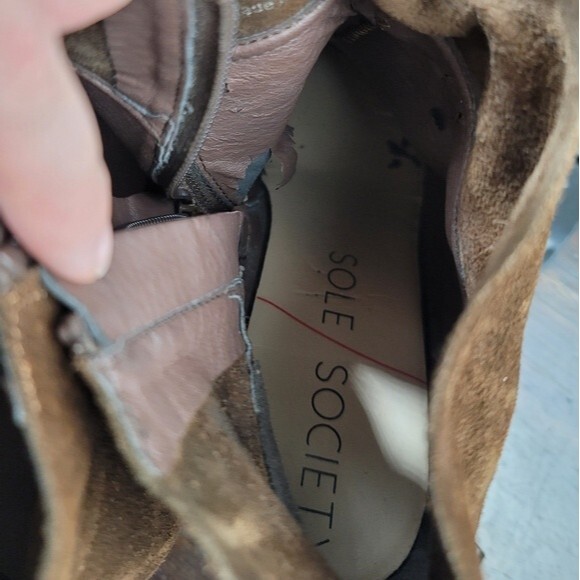 Sole Society Alexi Brown Suede Ankle Bootie Womens Size 8.5 - Picture 3 of 15